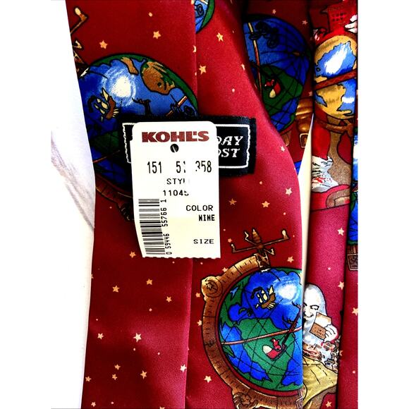 Saturday Evening Post Norman Rockwell Christmas Santa Stars Holiday Tie NEW NWT - Picture 6 of 9